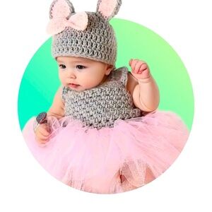 Darling Pink gray TUTU baby photo shoot.